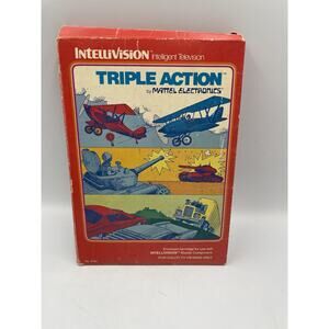 Triple Action (Intellivision, 1981) Complete W/ Overlay & Manual-Fast Shipping!